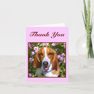 Happy Basset Hound Thank You Card