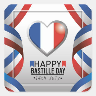 Happy Bastille Day - 14th July Square Sticker