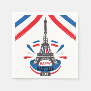 Happy Bastille Day Eiffel Tower Napkin