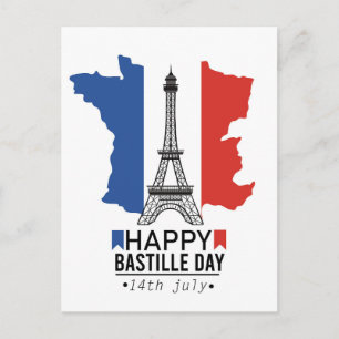 Happy Bastille Day France Postcard