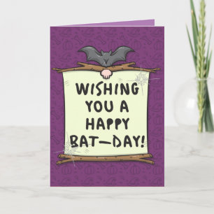 Happy Bat-Day Halloween Birthday Card