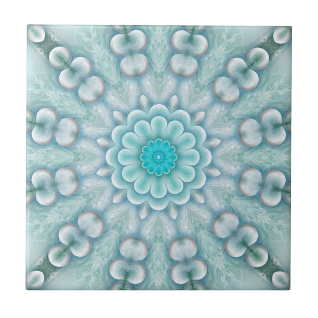 Happy Beach Flower Fantasy Geometric Bathroom Tile (Front)