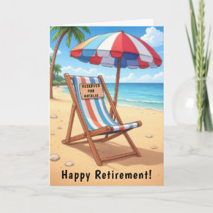 Happy Beach Retirement Personalised Card