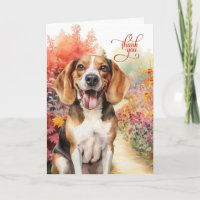 Happy Beagle Dog Colourful Garden Path