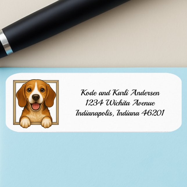 Happy Beagle Return Address (Creator Uploaded)