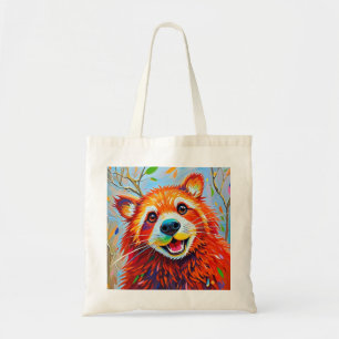 Happy Bear Expressive abstract animal art Tote Bag