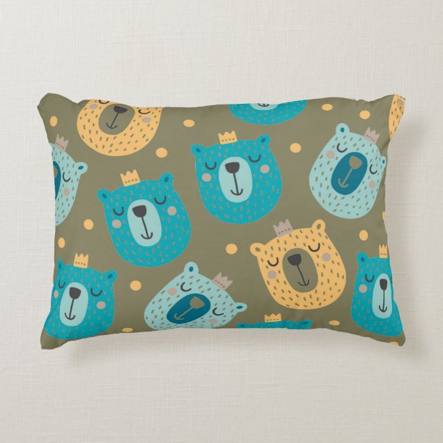 Happy Bear Kings Decorative Cushion (Front)