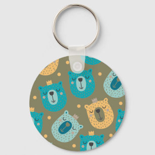 Happy Bear Kings Key Ring