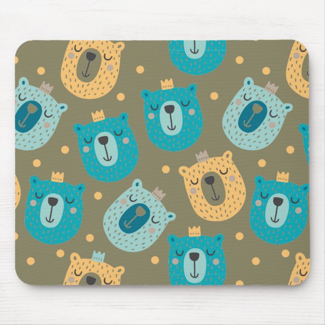 Happy Bear Kings Mouse Mat (Front)