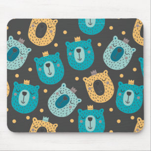 Happy Bear Kings Pattern Scandinavian Style Mouse Mat