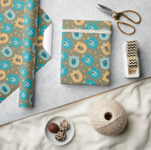 Happy Bear Kings Wrapping Paper
