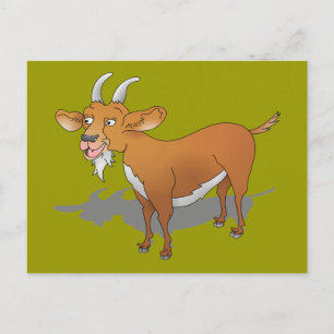 Happy bearded goat postcard
