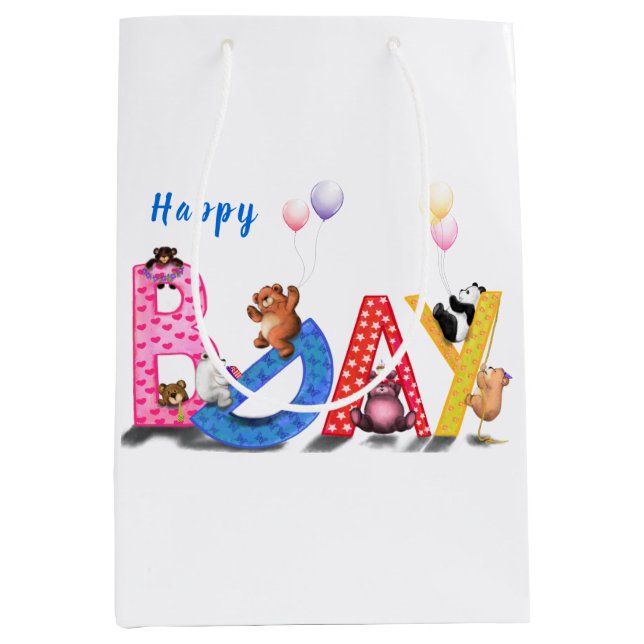 Happy Bears Party Birthday Gift Bag (Front)
