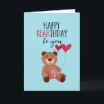 Happy Bearthday Cute Teddy Bear Pun Funny Birthday Card<br><div class="desc">Funny and cute birthday card for those who love puns and humour. Perfect way to wish your friends and family happy birthday.  Visit our store for more birthday card collection. You'll find something cool,  humourous and sometimes sarcastic birthday cards for your special someone.</div>
