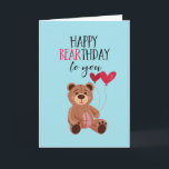 Happy Bearthday Cute Teddy Bear Pun Funny Birthday Card<br><div class="desc">Funny and cute birthday card for those who love puns and humour. Perfect way to wish your friends and family happy birthday.  Visit our store for more birthday card collection. You'll find something cool,  humourous and sometimes sarcastic birthday cards for your special someone.</div>