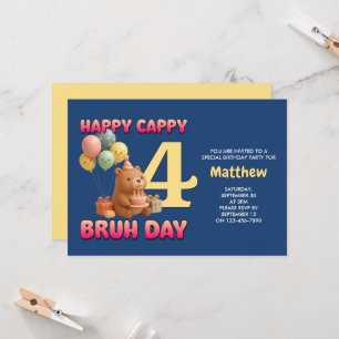 HAPPY BEARTHDAY Teddy Bear 4th Birthday Invitation