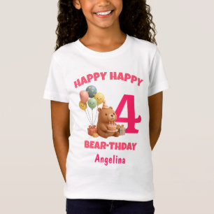 HAPPY BEARTHDAY Teddy Bear 4th Birthday T-Shirt