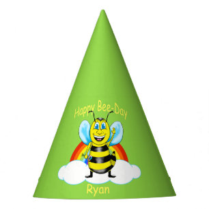 Happy Bee Birthday Hat (Customisable)