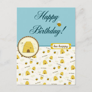Happy Bee Birthday! Postcard