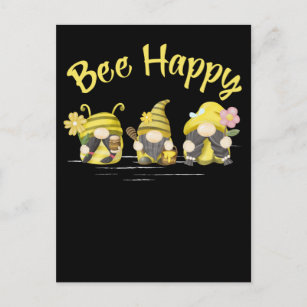 Happy Bee Cute Beekeeping Gnomes Postcard