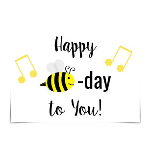 "Happy Bee-Day" Bee Birthday Song Card