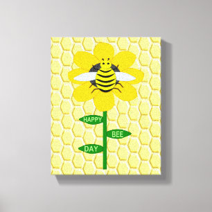 Happy Bee Day Birthday Bumblebee Canvas Print