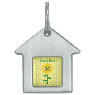 Happy Bee Day Birthday Bumblebee Custom Pet ID Tag