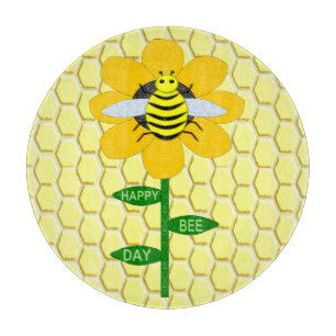 Happy Bee Day Birthday Bumblebee Cutting Board