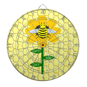 Happy Bee Day Birthday Bumblebee Dartboard