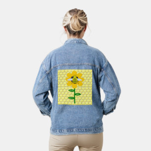 Happy Bee Day Birthday Bumblebee Denim Jacket