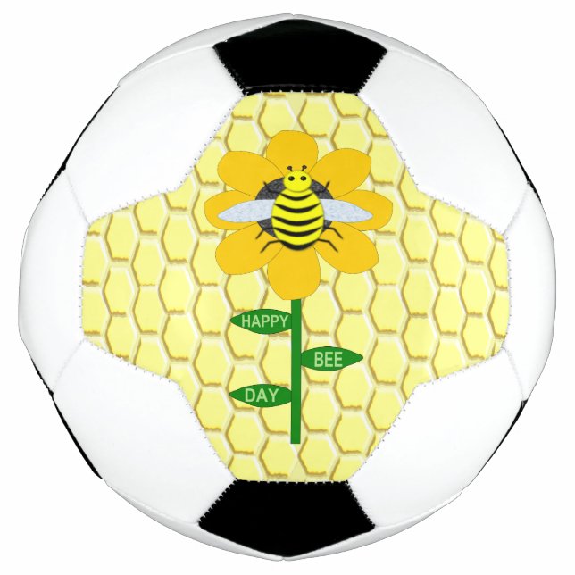 Happy Bee Day Birthday Bumblebee Football (Front)