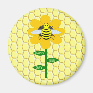 Happy Bee Day Birthday Bumblebee Magnet
