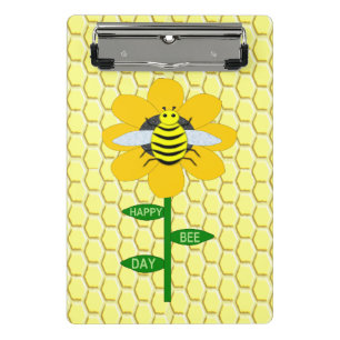 Happy Bee Day Birthday Bumblebee Mini Clipboard
