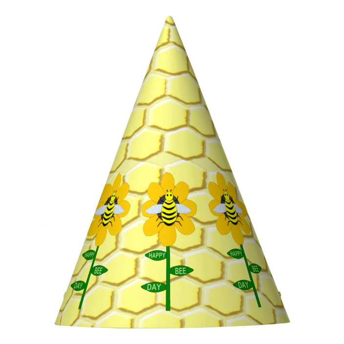 Happy Bee Day Birthday Bumblebee Party Hat | Zazzle.co.uk