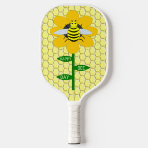 Happy Bee Day Birthday Bumblebee Pickleball Paddle