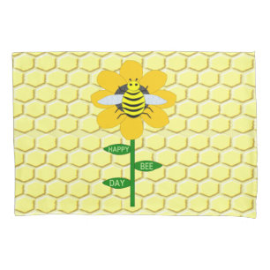 Happy Bee Day Birthday Bumblebee Pillowcase