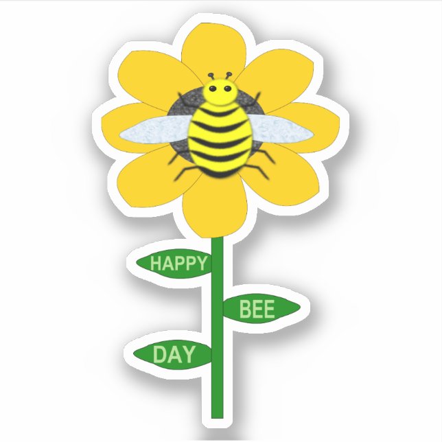 Happy Bee Day Birthday Bumblebee Shaped (Front)