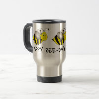 HAPPY BEE-DAY Birthday Yellow Bee Bumblebee Favour
