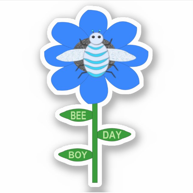 Happy Bee Day Boy Blue Birthday Bumblebee (Front)