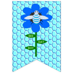 Happy Bee Day Boy Blue Birthday Bumblebee Bunting