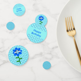 Happy Bee Day Boy Blue Birthday Bumblebee Custom Confetti