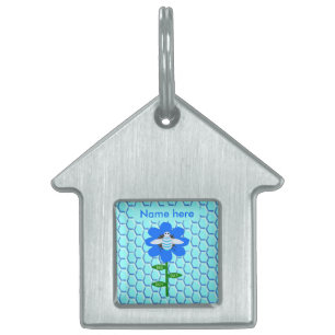 Happy Bee Day Boy Blue Birthday Bumblebee Custom Pet ID Tag