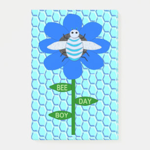 Happy Bee Day Boy Blue Birthday Bumblebee Post-it Notes