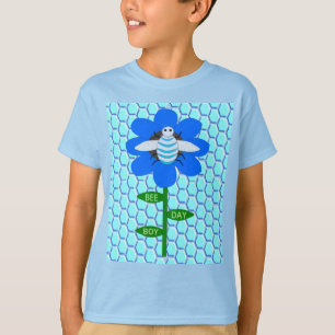 Happy Bee Day Boy Blue Birthday Bumblebee T-Shirt