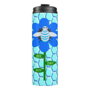 Happy Bee Day Boy Blue Birthday Bumblebee Thermal Tumbler
