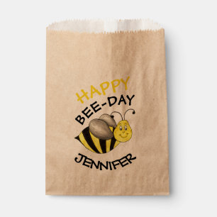 Happy Bee-Day Bumblebee Yellow Bumble Bee Birthday Favour Bags