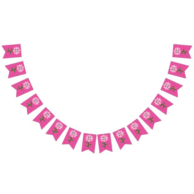 Happy Bee Day Girl Pink Birthday Bumblebee Bunting (All)