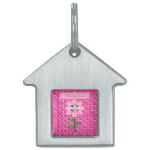 Happy Bee Day Girl Pink Birthday Bumblebee Custom Pet ID Tag