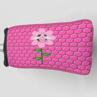 Happy Bee Day Girl Pink Birthday Bumblebee Golf Head Cover