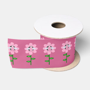 Happy Bee Day Girl Pink Birthday Bumblebee Satin Ribbon